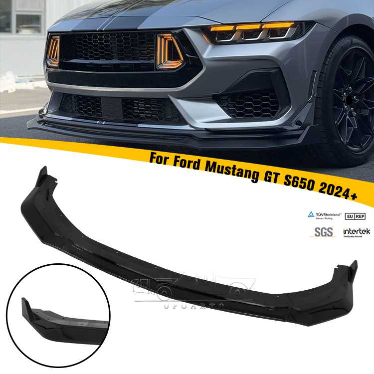 2024+ Ford Mustang GT S650 3 PCS Front Splitter Lip Style 2