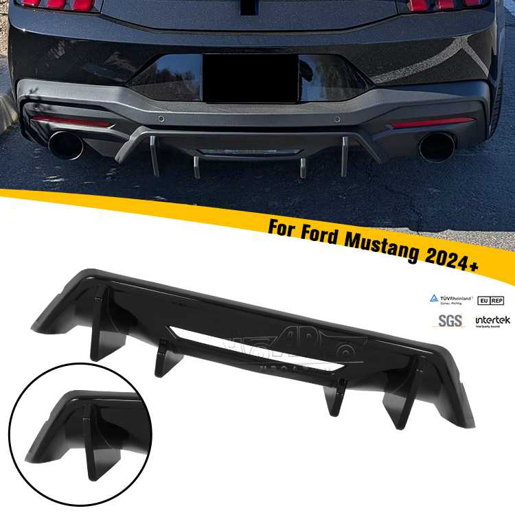 2024+ Ford Mustang Left and Right Single Exhaust Rear Lip Diffuser