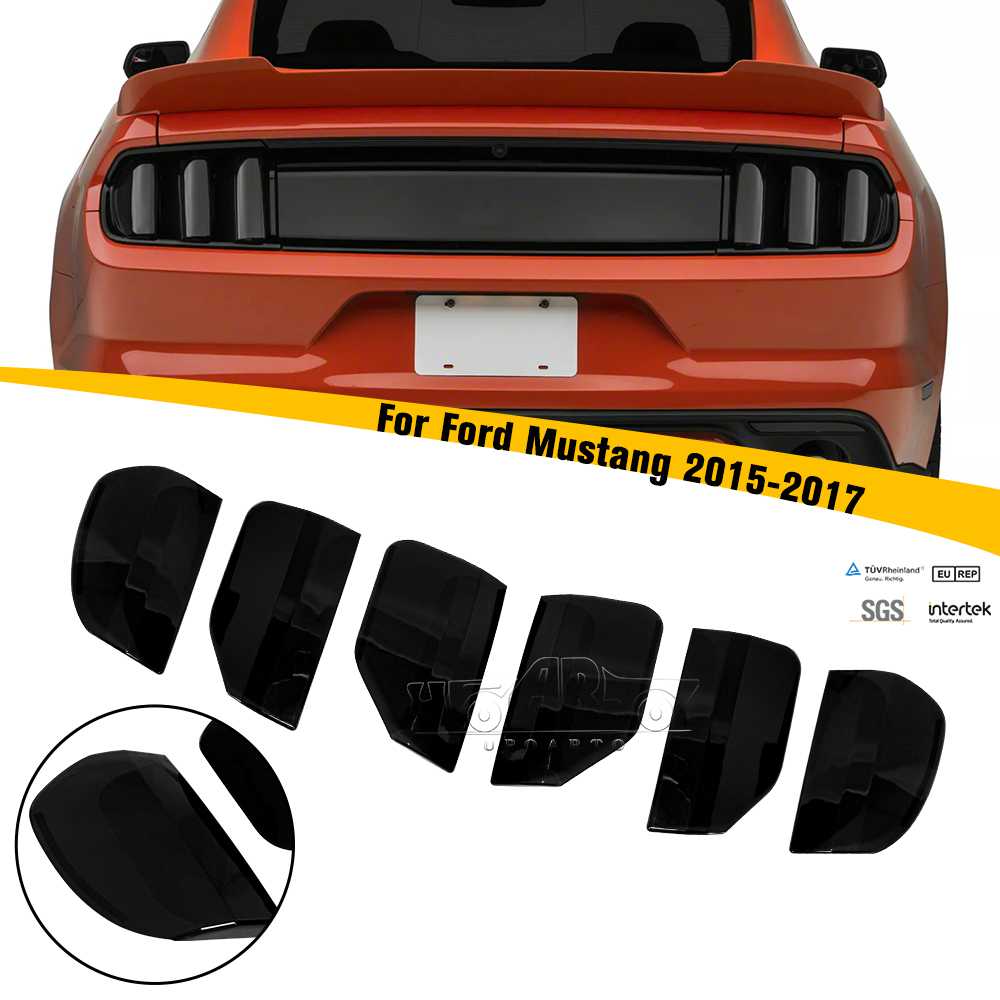2015-2017 Ford Mustang Tail Light Covers Smoked Black Tint
