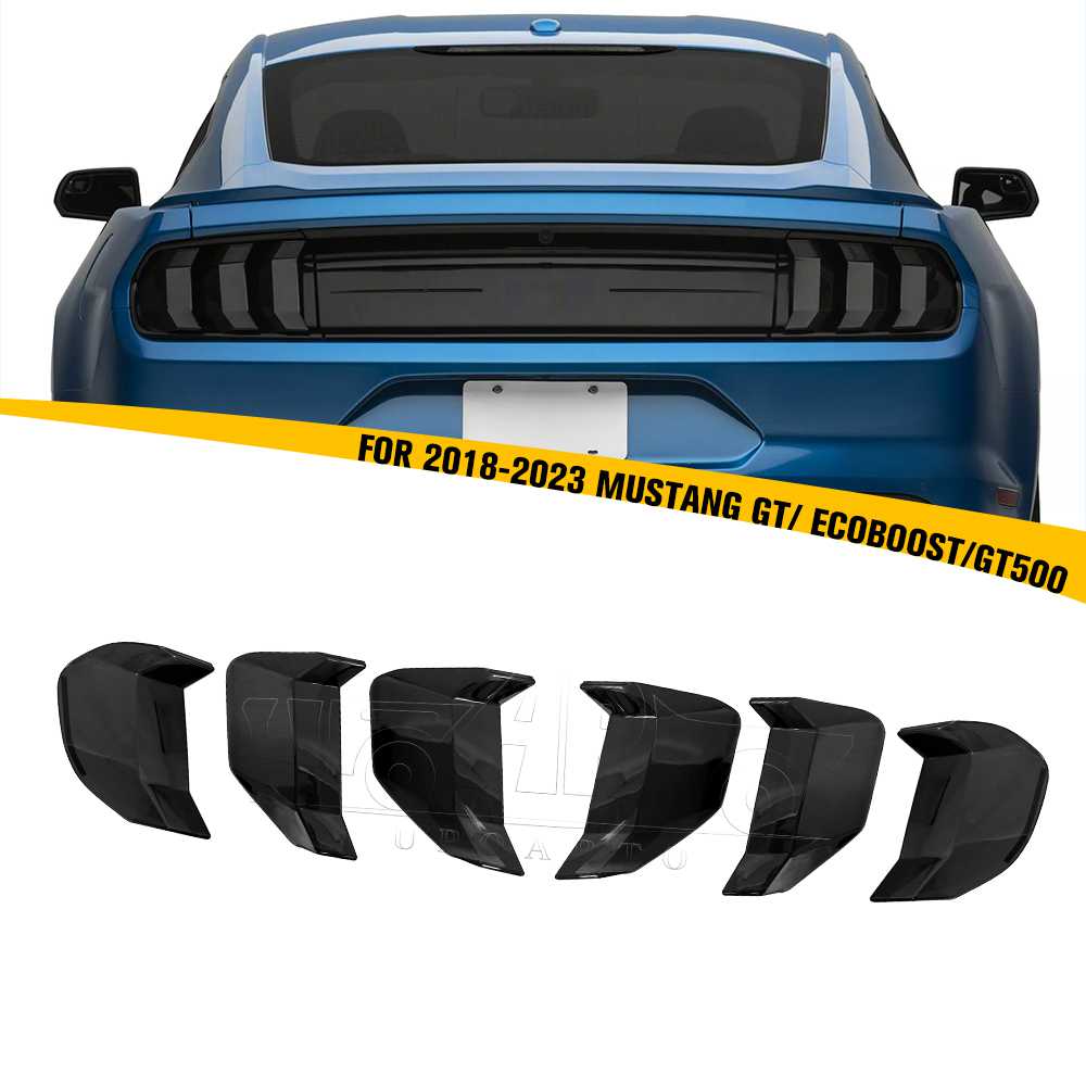 2018-2023 Mustang GT EcoBoost GT500 Car Smoked Black Tint Tail Light Covers