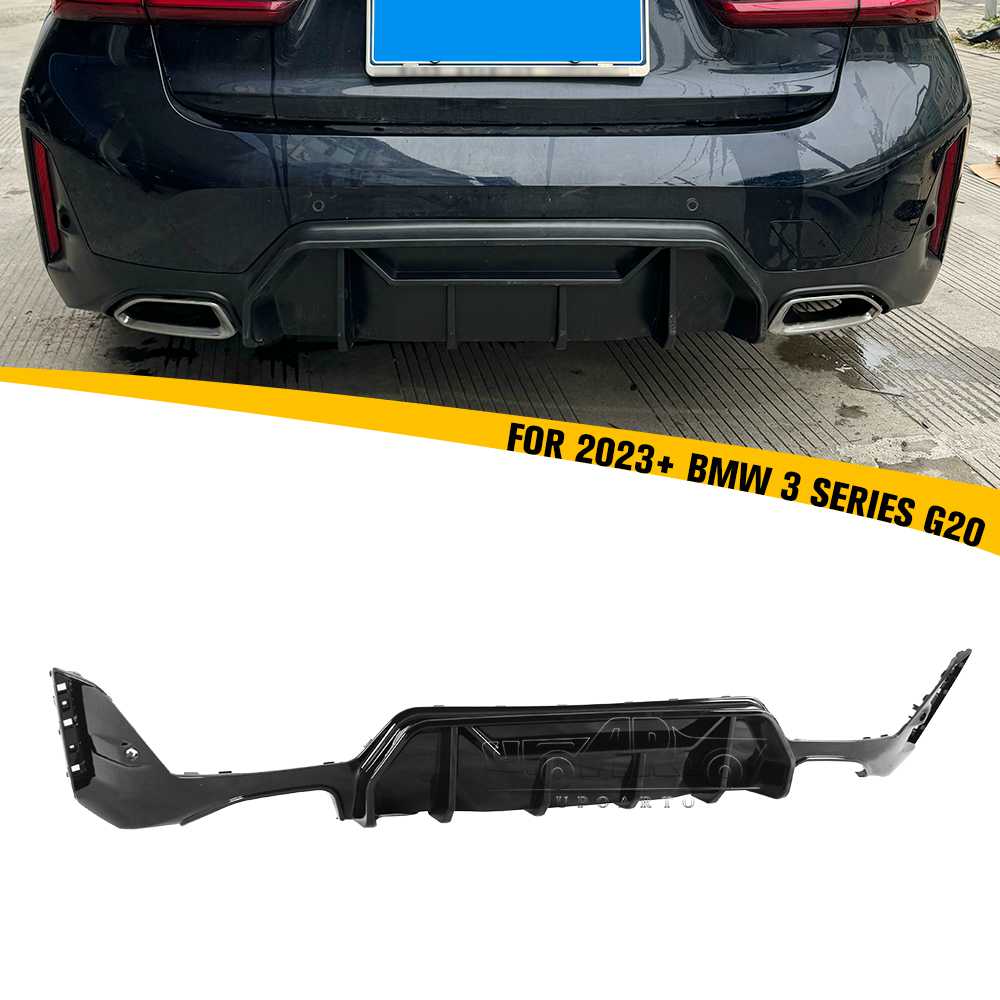 2023+ BMW 3 Series G20 M Sport LCI Style 3 Rear Diffuser No Lamp Left & Right 1 Exahust Tipe