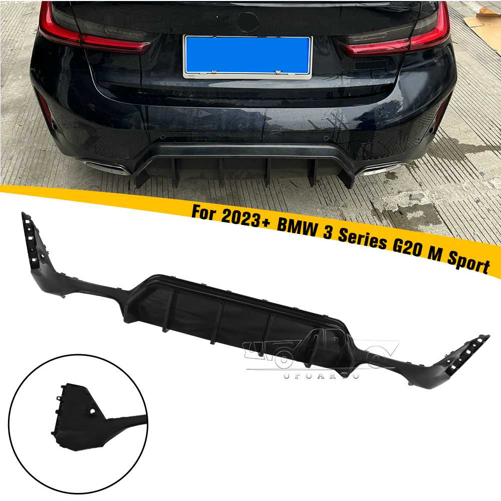 2023+ BMW 3 Series G20 M Sport Style 4 Rear Lip Diffuser Left and Right 1 Exahust Tipe