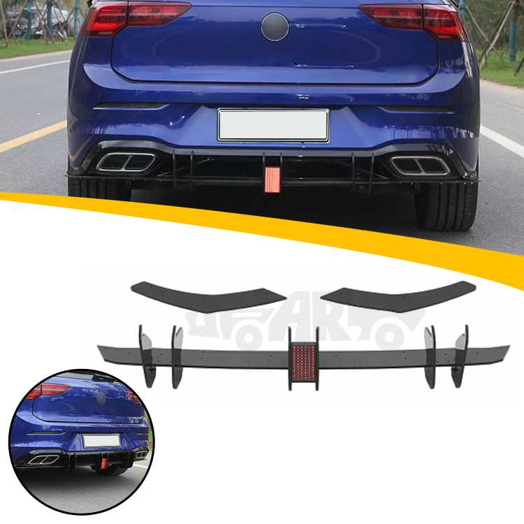 Volkswagen Golf 8 MK8 R line With Brake Light Rear Bumper Diffuser
