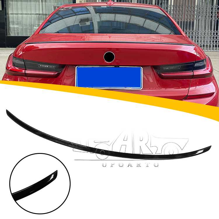 2020 BMW G20 3 Series Rear Trunk Spoiler Lip Gloss Black