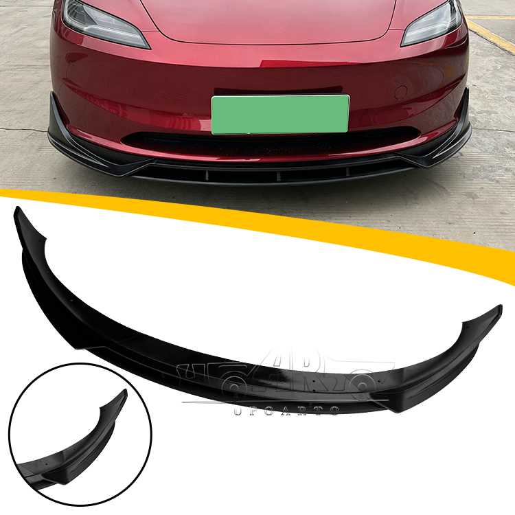 4 Parts Front Lip Spoiler Splitter For Tesla Model 3 Refresh 2023+