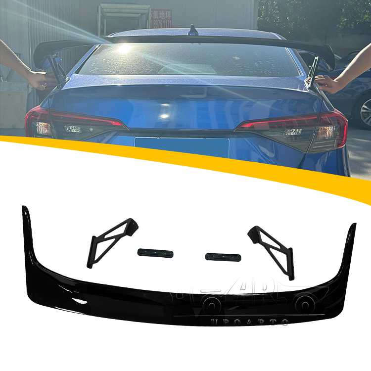 2022 Honda Sedan Civic Type R Style Rear Spoiler With Aluminum Bracket
