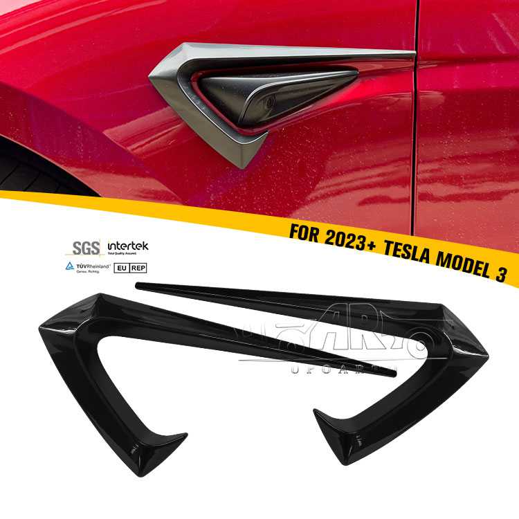 2023+ Tesla Model 3 Refresh Aero Style Side Camera Decoration Cover Trim