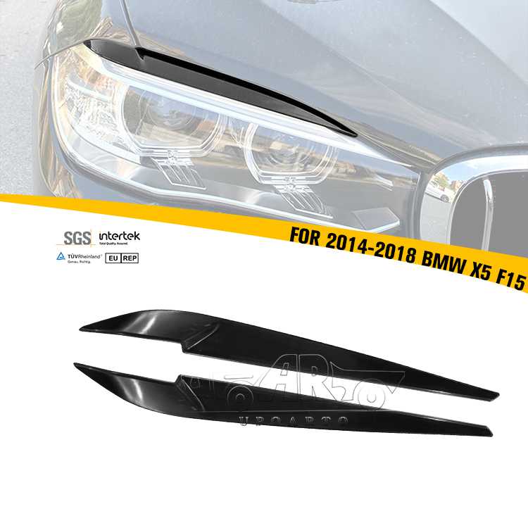 Headlight Eyelid Eyebrow Trim Cover For BMW X5 F15 2014-2018