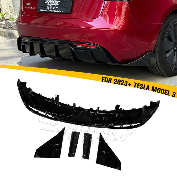 2023+ Tesla Model 3 Rear Lip Diffuser Rear Side Splitter