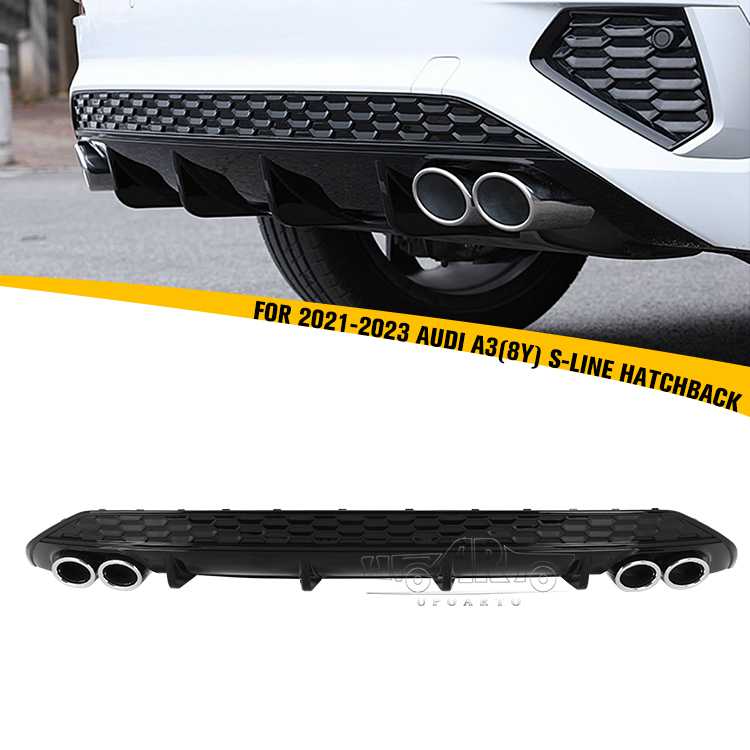 Rear Diffuser fits for Audi A3 S-Line 8Y 2021 2022 2023 Hatchback
