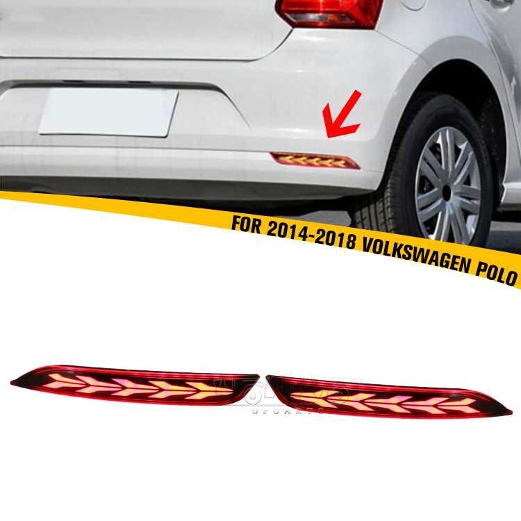 2014-2018 Volkswagen Polo 6R 6C Rear Bumper Lamp 2PCS LED Reflector light