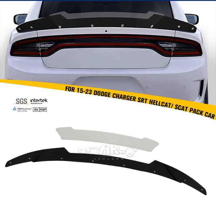 2015-2023 Dodge Charger SRT Hellcat Car Scat Pack Car Venom V2 Wickerbill Style Rear Spoiler