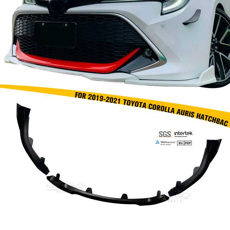 2019-2021 Toyota Corolla Auris Hatchback 3 Parts Front Lip Splitter