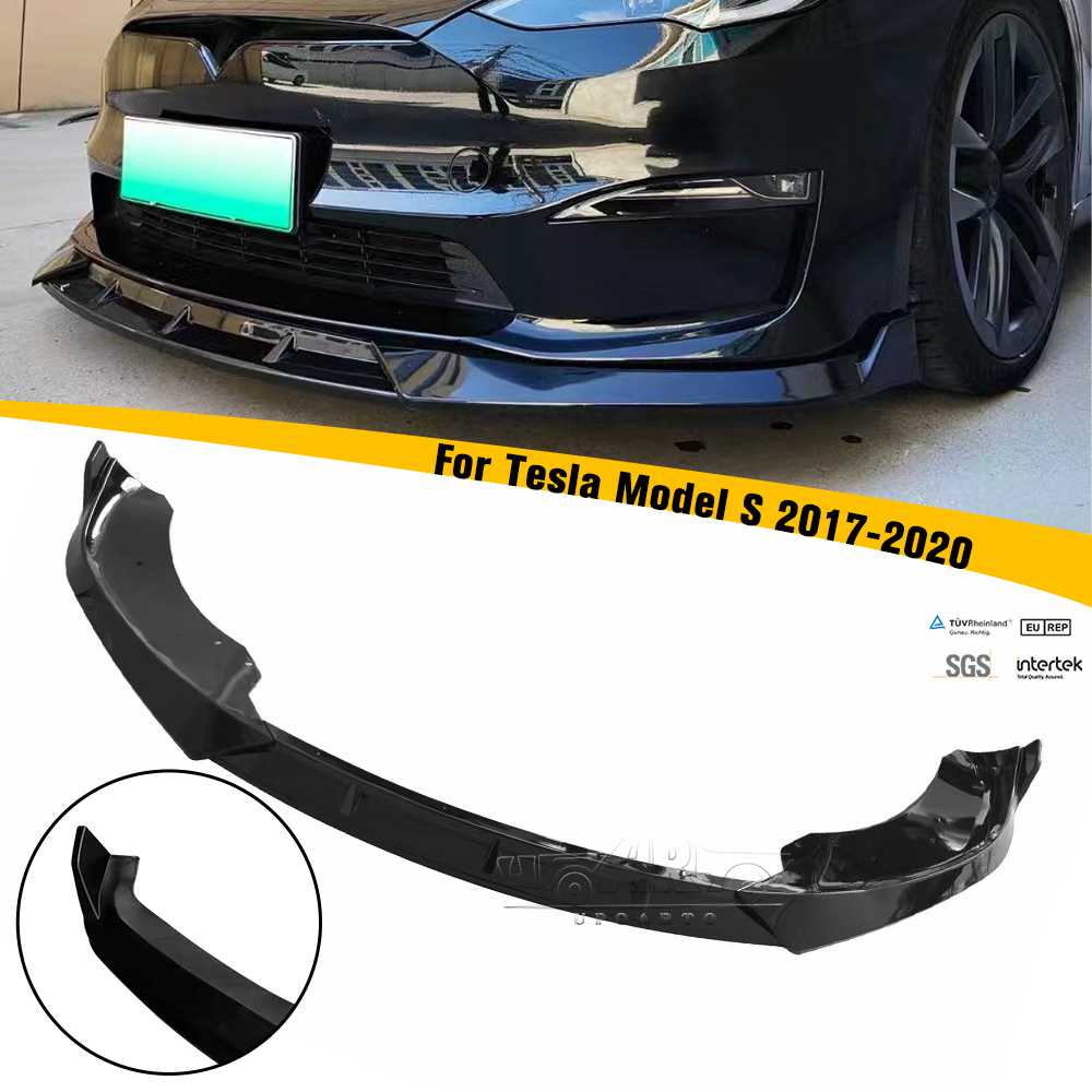 2017-2020 Tesla Model S 3 Parts Front Bumper Lip Splitter