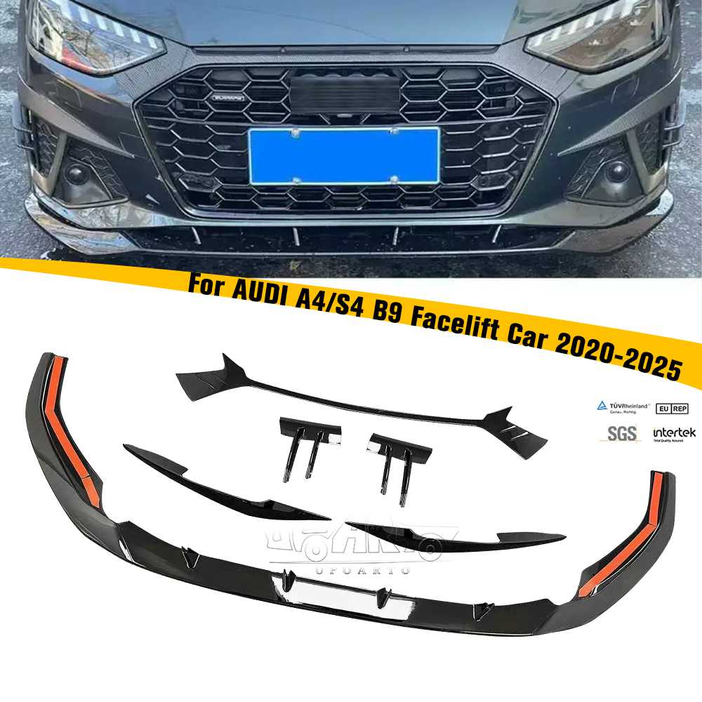 2020-2025 AUDI A4/S4 B9 Facelift Car Front Lip & Front Bumper Air Vent & Front Fog Light Eyelid & Front Grill Garnish