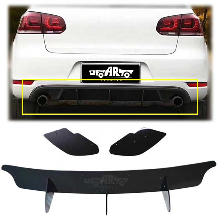 VW MK6 Golf GTI Rear Side Splitters Rear Blade Diffuser