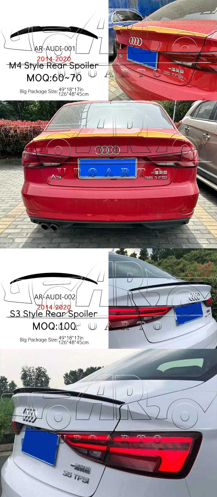 audi a3 spoiler roof