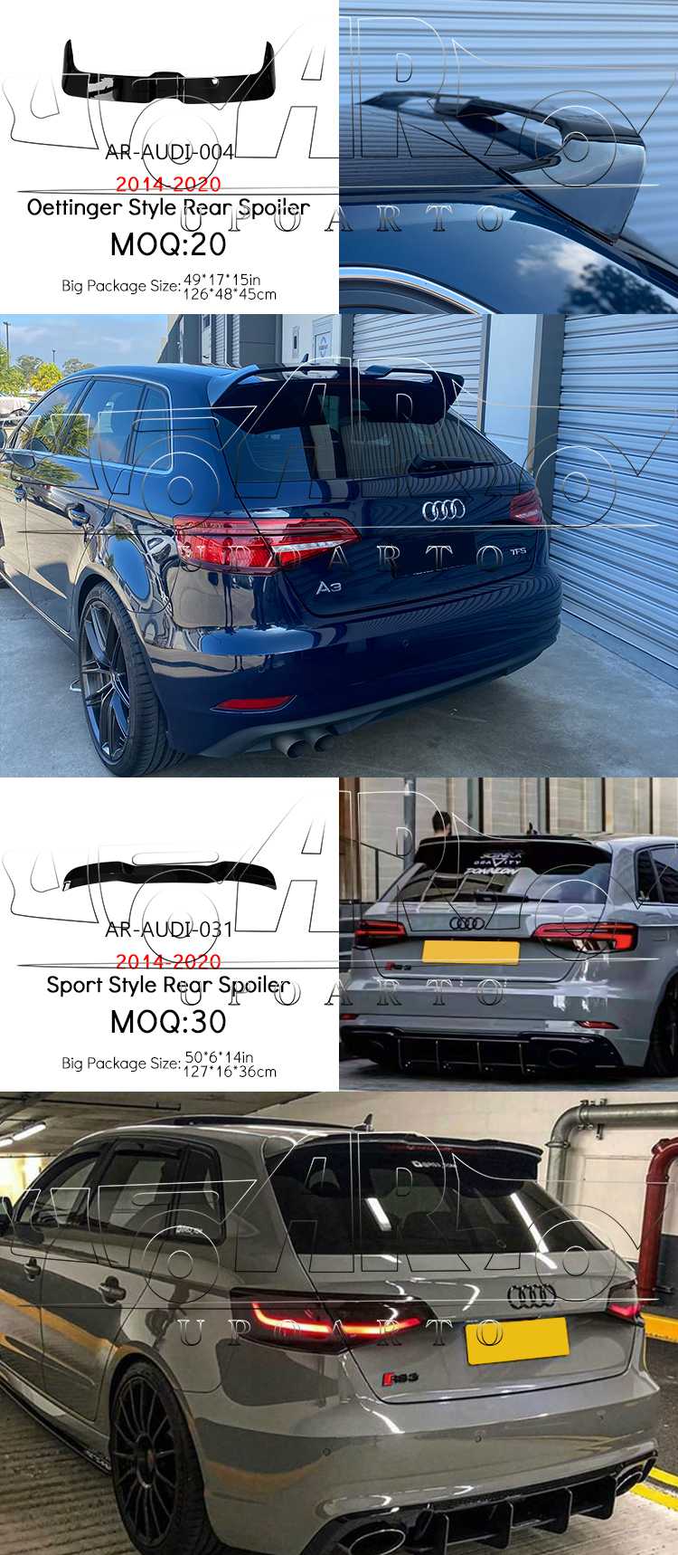 audi a3 spoiler roof