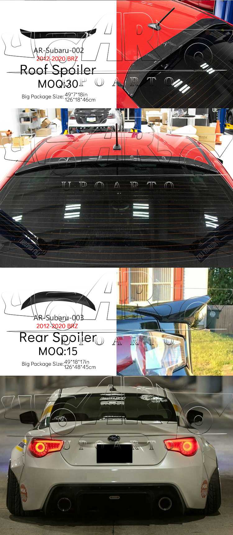 subaru roof spoiler