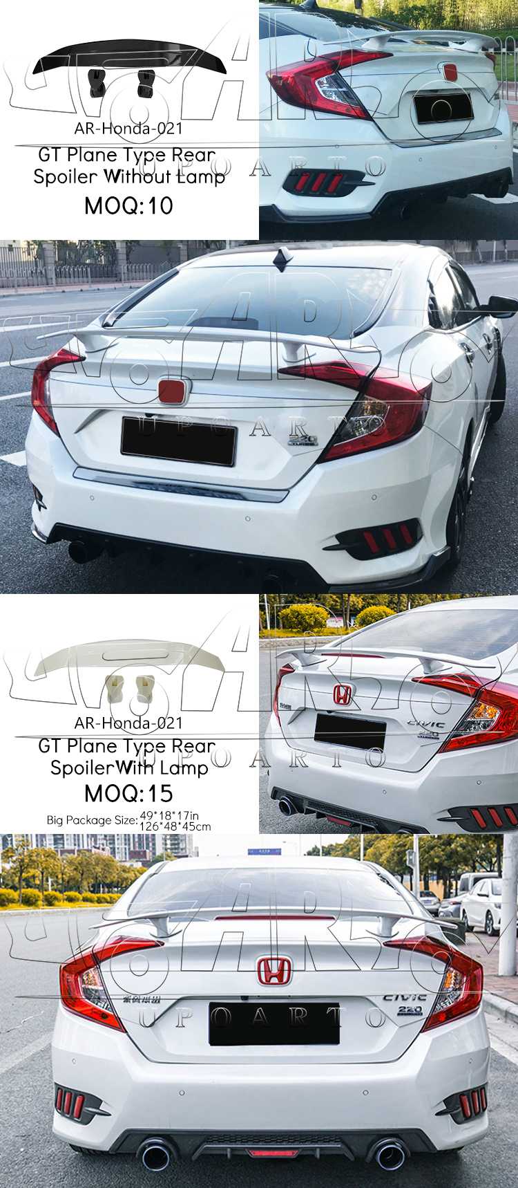 honda civic 10th mugen spoiler