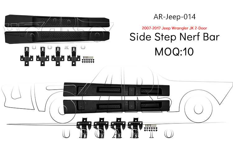 07-17 wrangler jk side step nerf bar