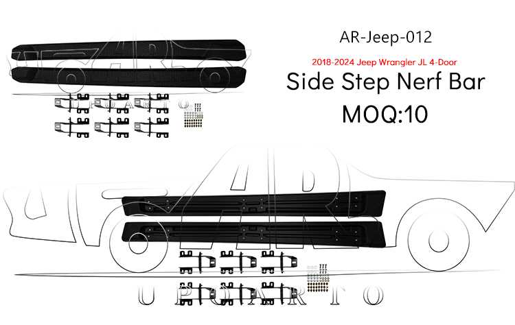 18-24 wrangler side step nerf bar