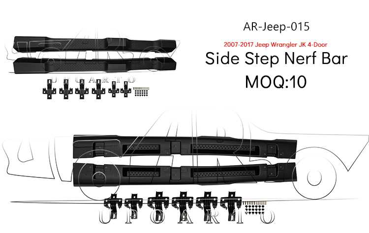 07-17 wrangler side step nerf bar
