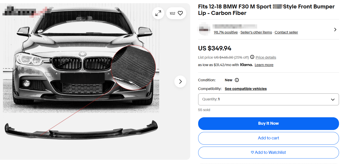 carbon real front lip carbon real front lip