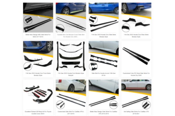 Model-specific side skirts Model-specific side skirts
