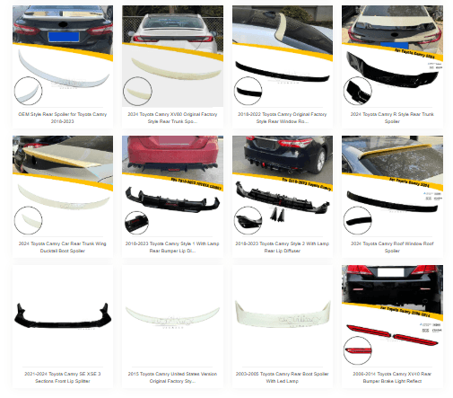 camry spoiler kits