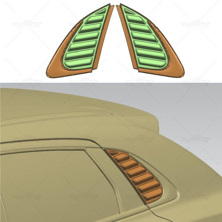 Baleno Rear Side Window Louver Cover Trim