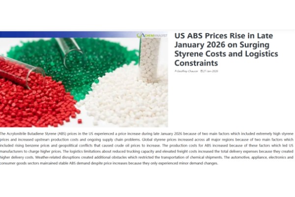 global ABS resin market has experienced a noticeable price increase