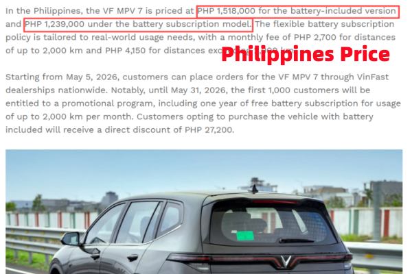 Philippines price vf mpv 7 Philippines price vf mpv 7