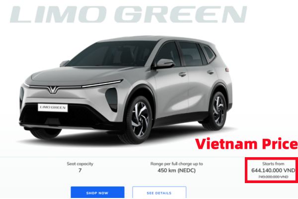 Vietnam price vf mpv 7 Vietnam price vf mpv 7