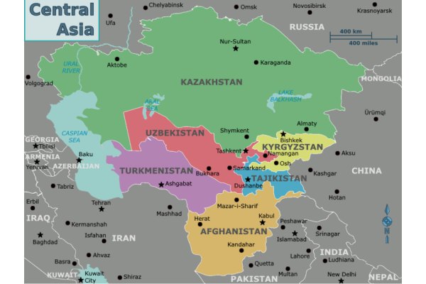 Map of Central Asia Map of Central Asia