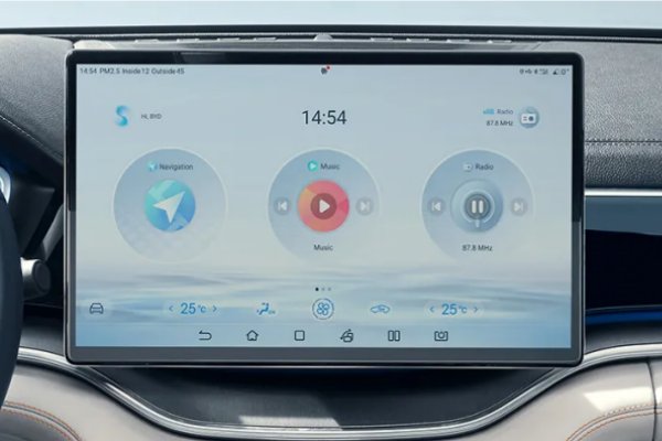 Large rotatable central touchscreen
