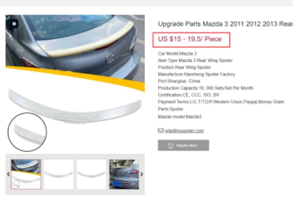 aftermarket spoiler price