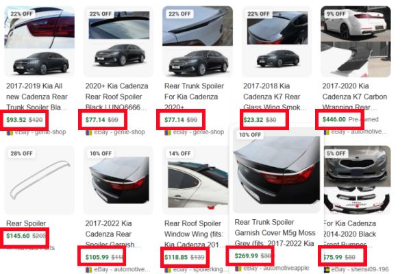 Kia Cadenza Spoiler Price
